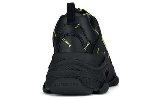 Balenciaga Triple S Sneaker 'Allover Logo - Black Fluo Yellow' 536737W2FA11070