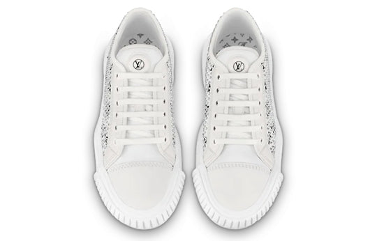 (WMNS) LOUIS VUITTON LV Squad Sneakers 'White with Crystal Monogram' 1A9RZ8
