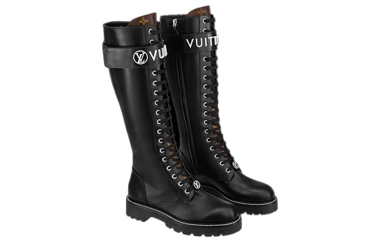 (WMNS) LOUIS VUITTON Territory Flat High Ranger Boots 'Black' 1A9H1K