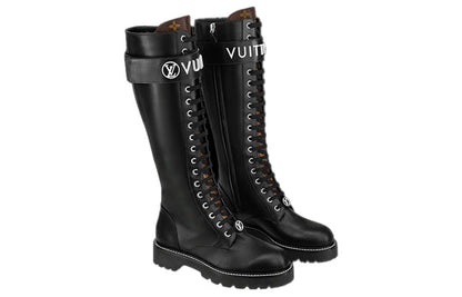 (WMNS) LOUIS VUITTON Territory Flat High Ranger Boots 'Black' 1A9H1K