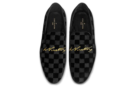 LOUIS VUITTON Auteuil Velvet Shoes 'Black' 1A4OO3