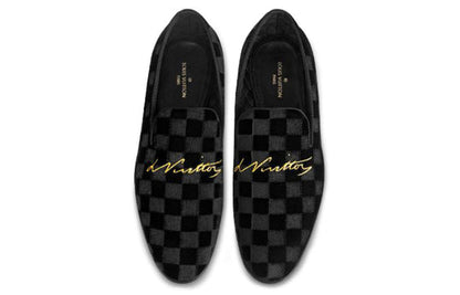 LOUIS VUITTON Auteuil Velvet Shoes 'Black' 1A4OO3