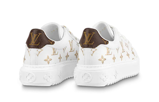 (WMNS) LOUIS VUITTON Time Out Sneakers 'White with Gold Monogram' 1A9HAV