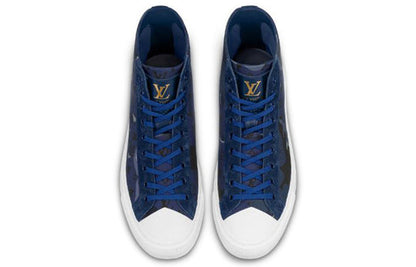LOUIS VUITTON Tattoo Monogram Ankle Sneakers 'Blue Camo Monogram' 1A5YW1