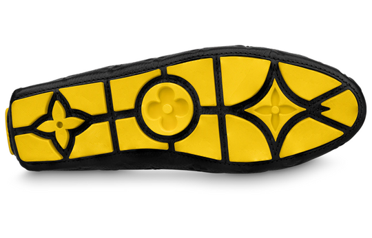 LOUIS VUITTON x YAYOI KUSAMA Moccasin Shoes 'Black Monogram with Yellow' 1ABD55
