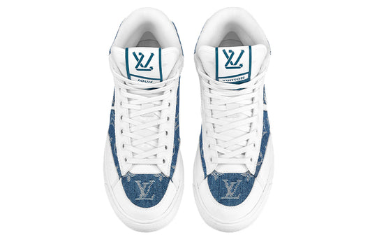 (WMNS) LOUIS VUITTON Charlie Ankle Sneakers 'White Denim Monogram' 1A9S5G