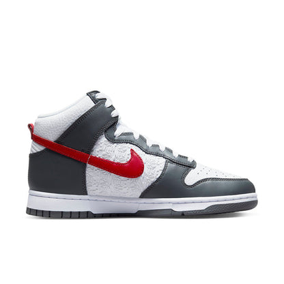 Nike Dunk High 'Embossed Basketball Grey Red' FD0668-001