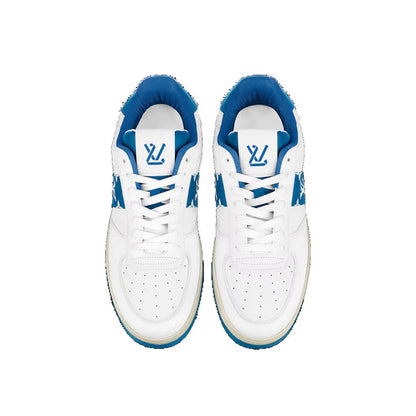 LOUIS VUITTON Rivoli Sneakers 'White with Blue Side Monogram Band' 1AAVA0