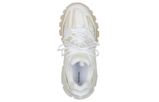 Balenciaga Track Clear Sole Low Mesh Nylon Sneakers White 647742W3BM19000
