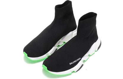 Balenciaga Speed Sock-like Design Sneakers Black/Green 645056W2DB91073