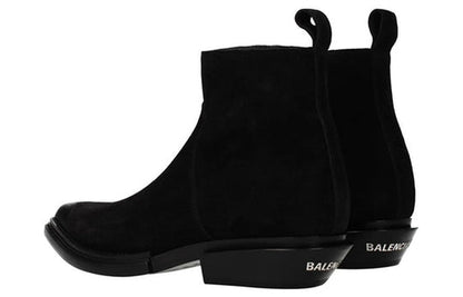 Balenciaga Santiago Black Suede Ankle Boots 'Black' 579736WA7301000