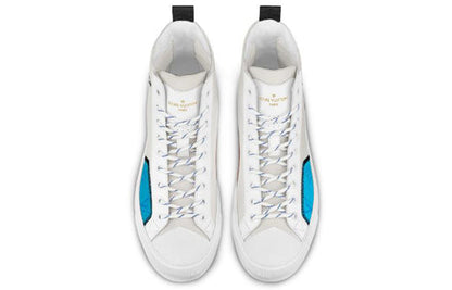 LOUIS VUITTON Tattoo Ankle Sneakers 'White Black with Blue Monogram' 1A7S5E