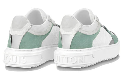 (WMNS) LOUIS VUITTON Time Out Sneakers 'White Mini Monogram with Green Grey' 1ABUTD