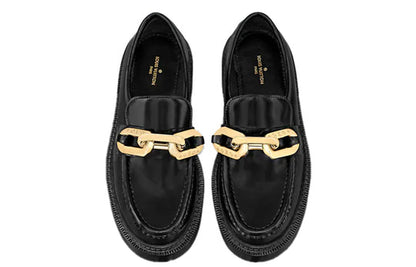 (WMNS) LOUIS VUITTON Academy Platform Loafers 'Black' 1A8VRI