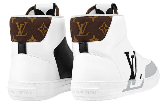 LOUIS VUITTON LV Charlie Ankle Sneakers 'White with Black Grey Side Logo and Back Monogram' 1A9JMP
