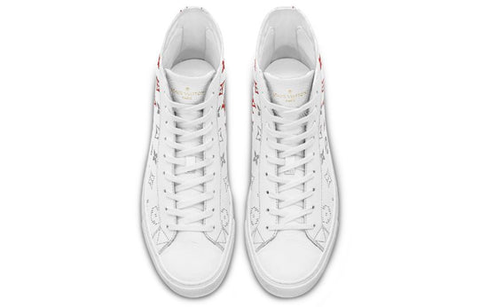LOUIS VUITTON Tattoo Monogram Ankle Sneakers 'White Red Grey' 1A5Z0C