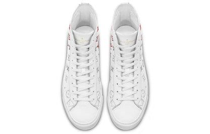 LOUIS VUITTON Tattoo Monogram Ankle Sneakers 'White Red Grey' 1A5Z0C