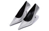 (WMNS) Balenciaga Embossed Square Knife Pumps 'Silver' 572879WBB208100