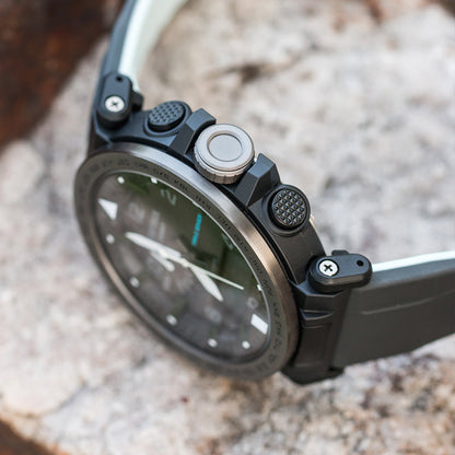 CASIOWaterproof Sports Solar Powered Mens Black Analog/Digital Combo