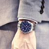 CASIOEDIFICE Waterproof Stainless Steel Strap Mens Blue Analog
