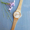 CASIOQuartz Waterproof Unisex Mens Gold Analog