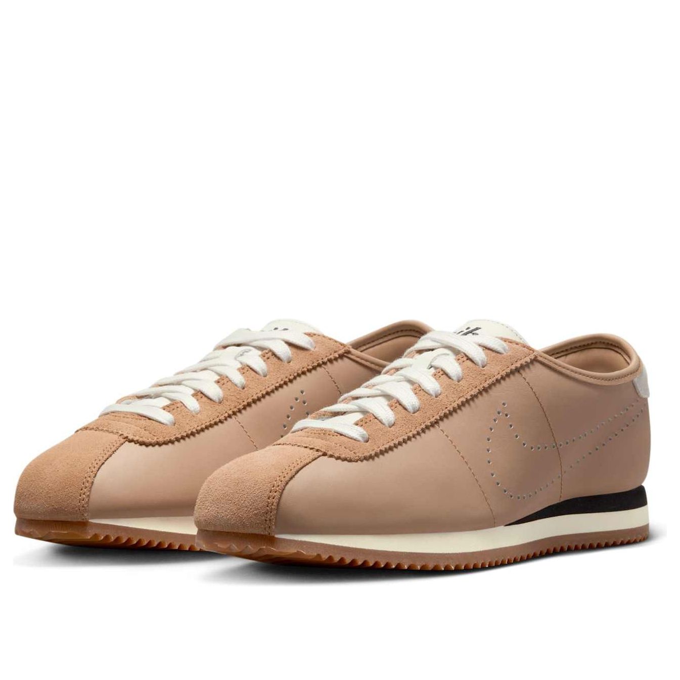 Nike(WMNS)  Cortez Leather 'Pale Shale Sail Perforated Swoosh'