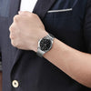 CASIOWaterproof Quartz Stainless Steel Strap Silver Black Dial Black Analog