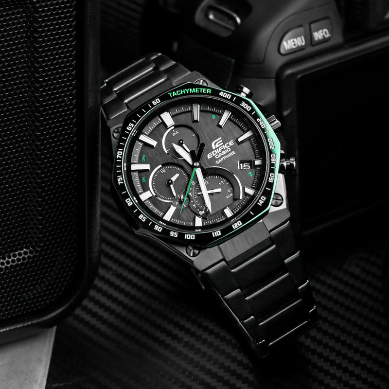 CASIOMale EDIFICE Japan / South Korea Fashion Solar Powered Mens Black Analog