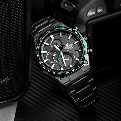 CASIOMale EDIFICE Japan / South Korea Fashion Solar Powered Mens Black Analog