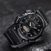 CASIOWaterproof Sports Solar Powered Mens Black Analog/Digital Combo