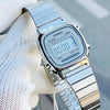 CASIOSTANDARD Vintage Dial Steel Link Band Quartz Waterproof Silver Digital