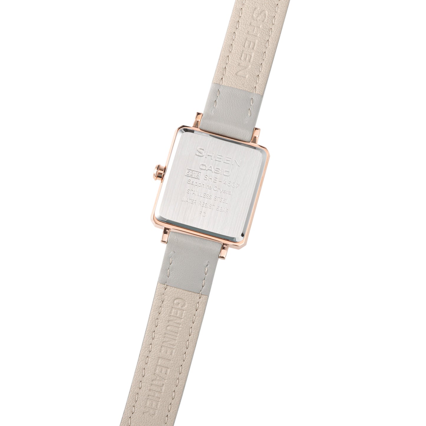 CASIOQuartz Waterproof Sapphire Crystal SHEEN Gray Strap Gray Analog