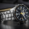 CASIOAnalog EDIFICE Mens SilverBlack Analog/Digital Combo