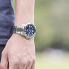 CASIODRESSSeries Business Men'ses Silver/Blue Stainless Steel Strap Mens SilverBlue Analog