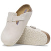 BirkenstockBoston Soft Footbed Suede Leather Sandals 'Antique White'