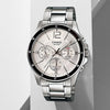 CASIOWaterproof Stainless Steel Strap Mens White Analog