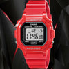 CASIOSmall Cube Quartz 50m Waterproof Strap Mineral Glass Lens Resin Strap Watch Red Digital