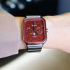 CASIOAnalog 'Silver Burgundy'