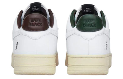 (WMNS) A BATHING APE Bape Sta Leather Low 'White Green Brown' 1I70-291-017-WHITE