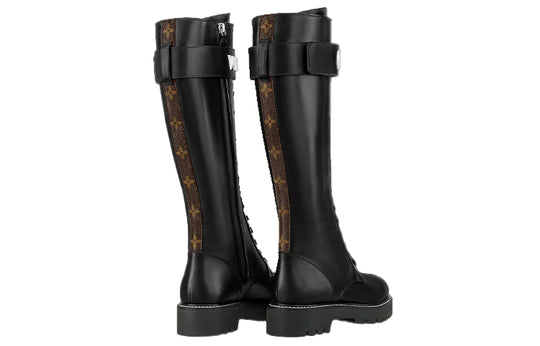 (WMNS) LOUIS VUITTON Territory Flat High Ranger Boots 'Black' 1A9H1K