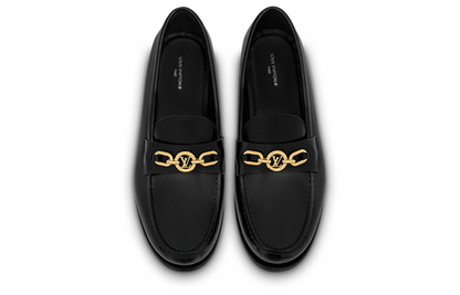 (WMNS) LOUIS VUITTON Chess Flat Loafer Shoes 'Black' 1ABIBA
