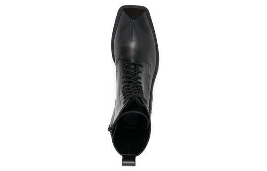 Balenciaga Rhino 25mm Lace Up Boots 'Black Smooth Calfskin' 712638WBB501000
