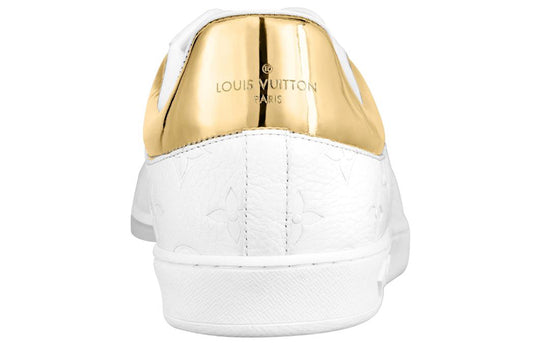 LOUIS VUITTON Luxembourg Sneakers 'White Logo Monogram with Gold Collar' 1A80YG