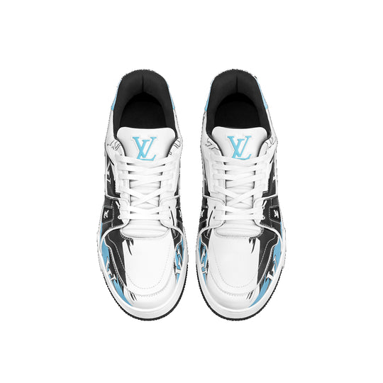LOUIS VUITTON LV Trainers 'White Black Blue' 1AA373