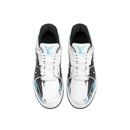 LOUIS VUITTON LV Trainers 'White Black Blue' 1AA373