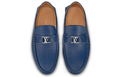 LOUIS VUITTON Hockenheim Moccasin Shoes 'Blue EPI' 1A4TW2