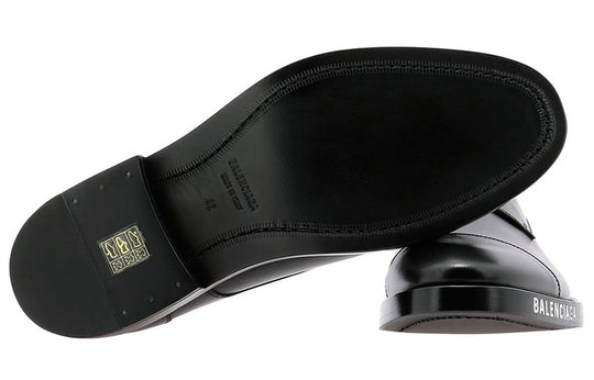 Balenciaga Logo Cap Toe Derby Shoes 'Black' 590716WA7201000