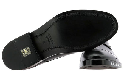 Balenciaga Logo Cap Toe Derby Shoes 'Black' 590716WA7201000