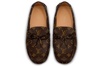 LOUIS VUITTON Arizona Moccasin Shoes 'Brown Logo Monogram' 1A3NCC