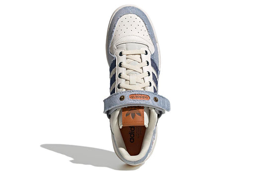adidas originals Forum Low Cozy Wear-resistant Non-Slip Skateboarding Shoes Unisex Denim Blue HQ6334